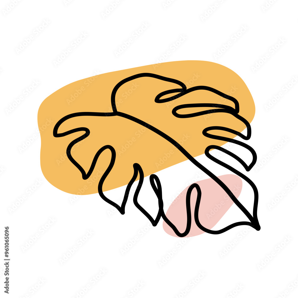 Monstera Leaves Hand Drawn