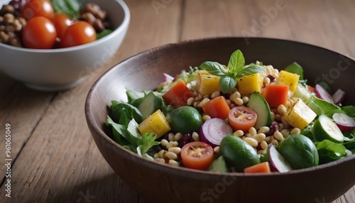 Healthy Diet Salad with Couscous and Fresh Vegetables