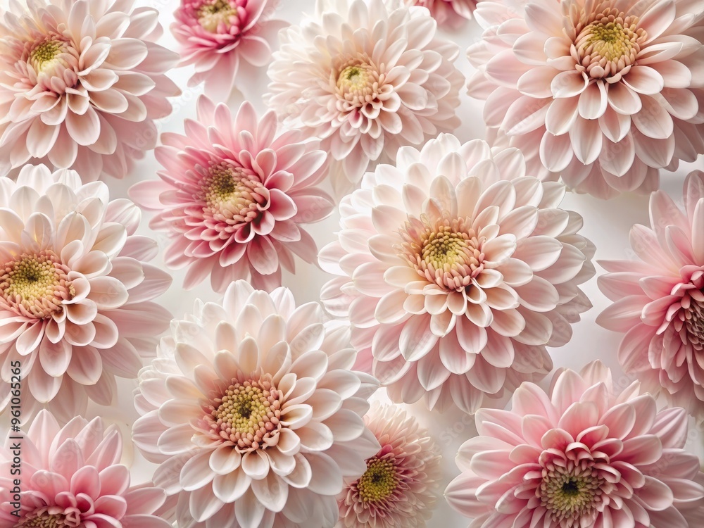 Design a beautiful, intricate pattern of light pink flowers with layered petals and slender stems on a pure white background, showcasing precision, accuracy, and attention to detail. Design a beautiful, intricate pattern of light pink flowers with layered petals and slender stems on a pure white background, showcasing precision, accuracy, and attention to detail.