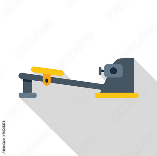 This vector illustration of a gym rowing machine is perfect for fitness and exercise projects