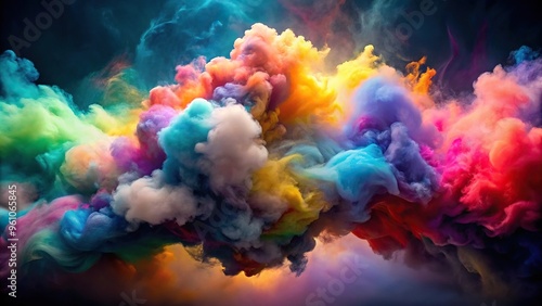 Abstract cloud of colorful blend photo