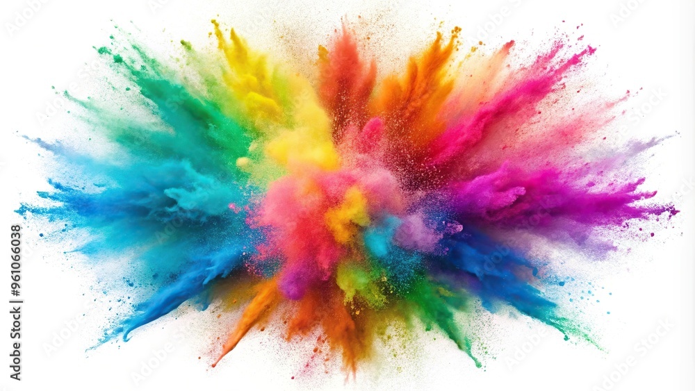 abstract color explosion on white background silhouette abstract color explosion on white background silhouette