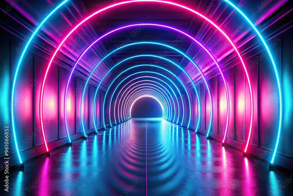 Abstract colorful neon lights disco tunnel background Abstract colorful neon lights disco tunnel background