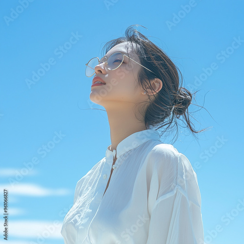 A joyful Japanese female, w...
