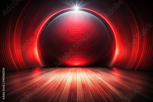 Abstract dark and red lighting background with fisheye effect