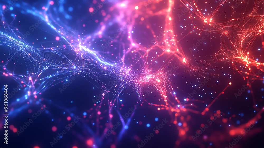 Abstract pink and blue glowing lines forming a network. Abstract pink and blue glowing lines forming a network.
