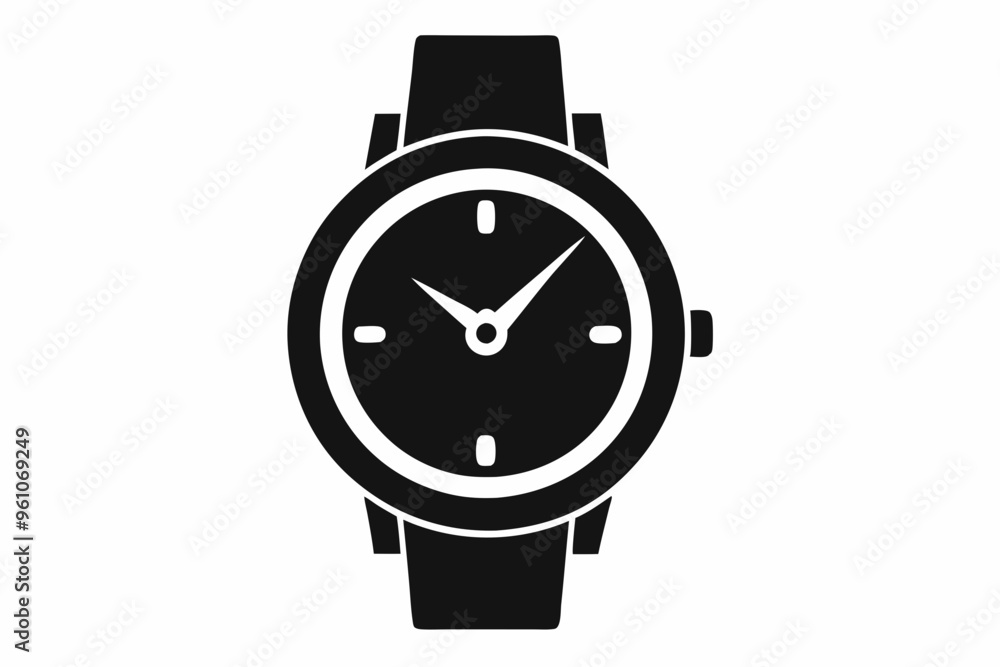 Hand watch silhouette vector, classic hand wrist watch icon
Hand watch silhouette vector, classic hand wrist watch icon