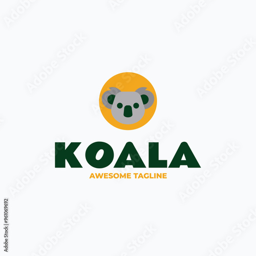 Photography Vector Logo Illustration Koala Simple Mascot Style