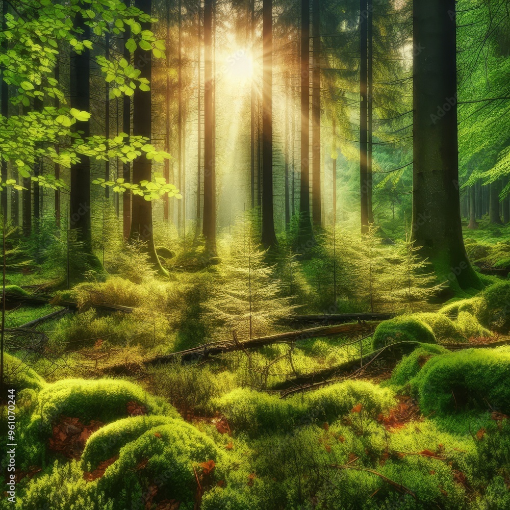 Obraz premium tropical forest in the morning