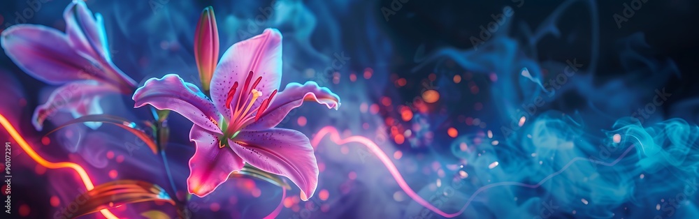 Stargazer Lily Flower as background
