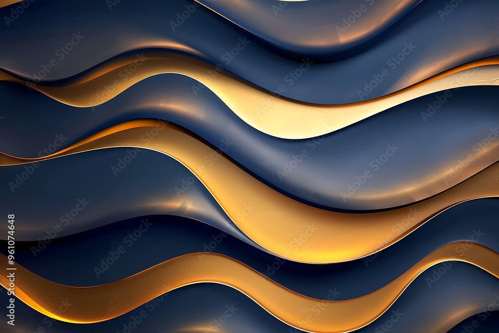 Gold and navy blue waves abstract luxury background Gold and navy blue waves abstract luxury background