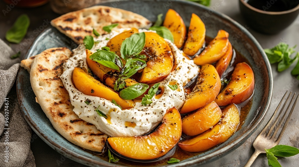 Grilled Peach & Whipped Feta Delight Grilled Peach & Whipped Feta Delight