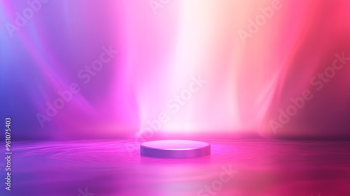 Abstract colorful background with a platform for product display.