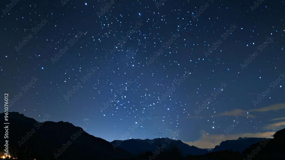 Fototapeta premium Starry Night Over Mountains