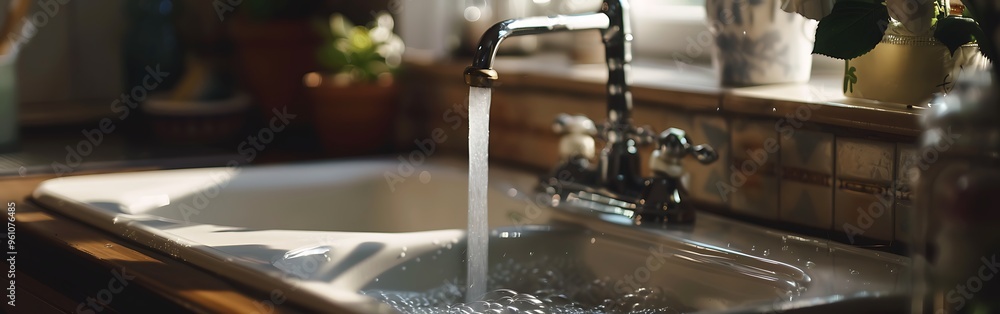 Belfast Sink with Running Water Tap. Belfast Sink with Running Water Tap.