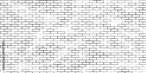 White brick wall seamless background. Modern style. Vector illustration. Abstract overlay. Dirty and damaged backdrop.