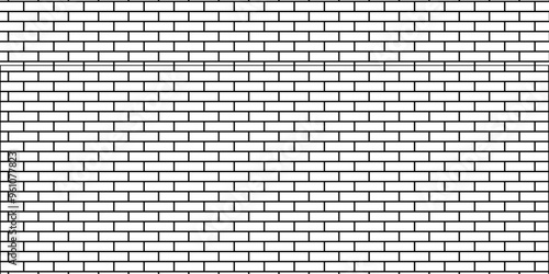 White brick wall seamless background. Modern style. Vector illustration. Seamless repeating 3D rendering bump texture.