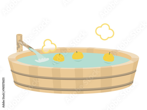 ゆず湯のシンプルなイラスト