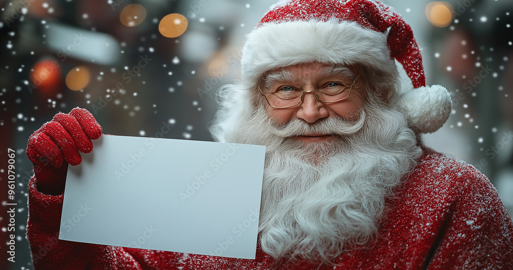 santa claus holding a blank sign santa claus holding a blank sign