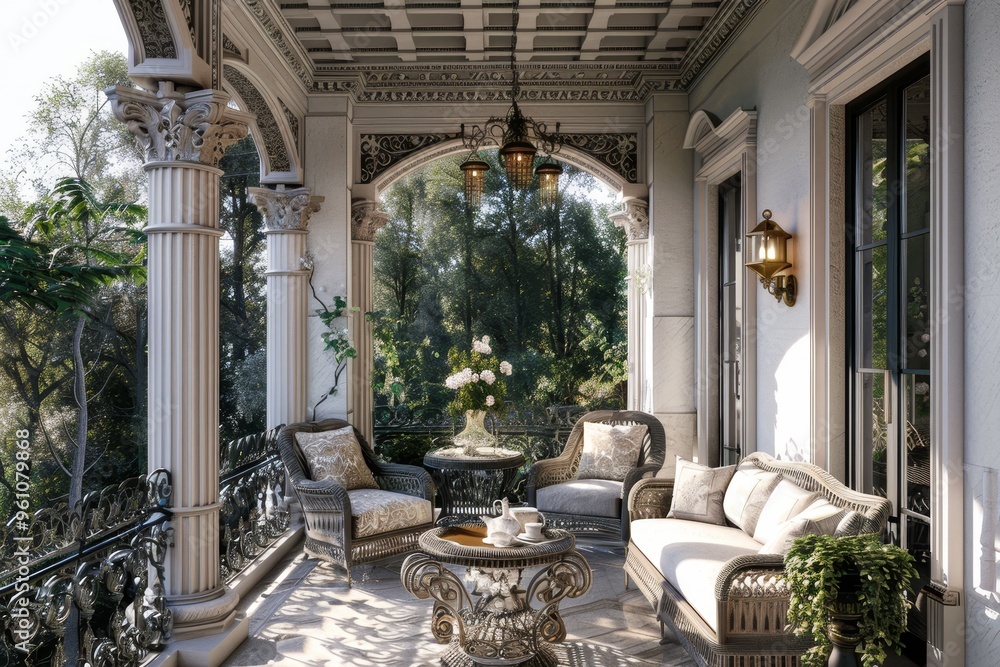 Fototapeta premium Classical Building Terrace