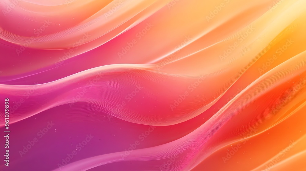 Obraz premium Soft, flowing abstract background with pink, orange and yellow colors.