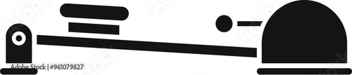 Simple icon depicting a rowing machine, perfect for projects related to fitness and exercise