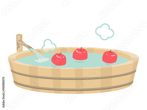 りんご湯のシンプルなイラスト