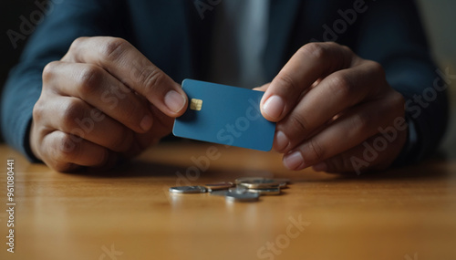 Hands with a credit card showcasing the benefits of Black Friday purchases. Buying with credit card photo