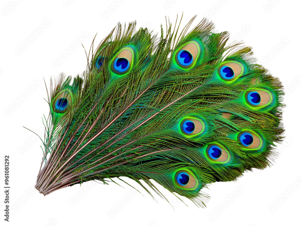Obraz premium Beautiful peacock feathers with vibrant colors and patterns