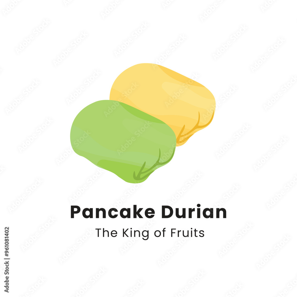 Hand drawn vector illustration of Durian Pancakes. Durian pancakes are dessert made from Durian fruit wrapped in wheat flour dough with various flavors. Hand drawn vector illustration of Durian Pancakes. Durian pancakes are dessert made from Durian fruit wrapped in wheat flour dough with various flavors.