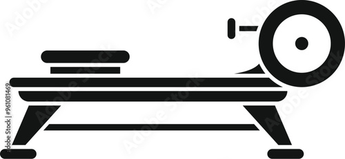 Simple icon representing a rowing machine, a great way to exercise at home
