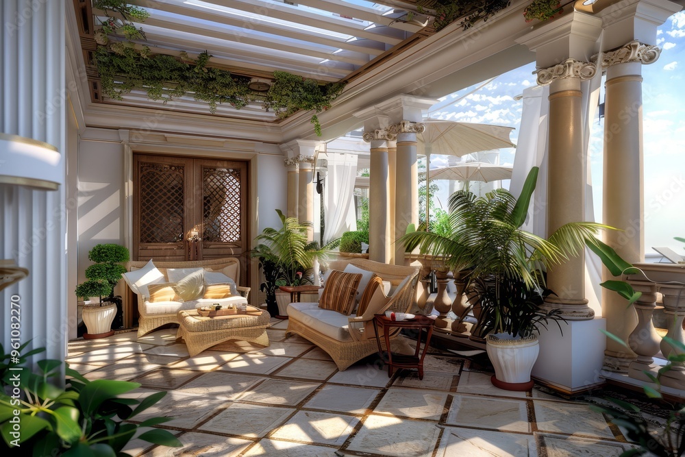 Fototapeta premium Classical Building Terrace