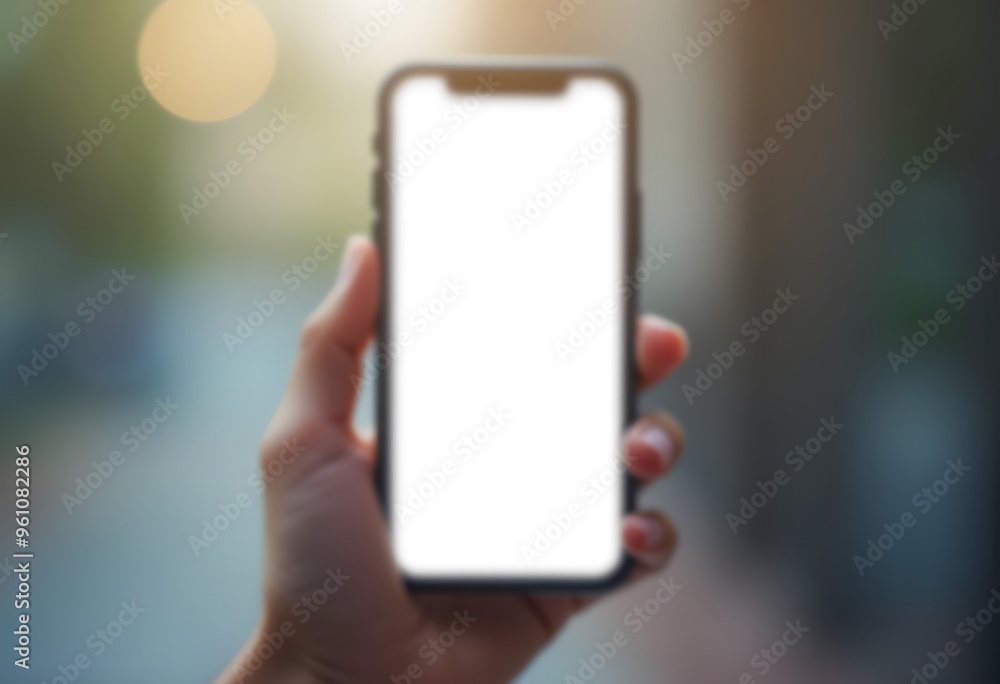 Hand Holding Smartphone with Blank Screen Hand Holding Smartphone with Blank Screen