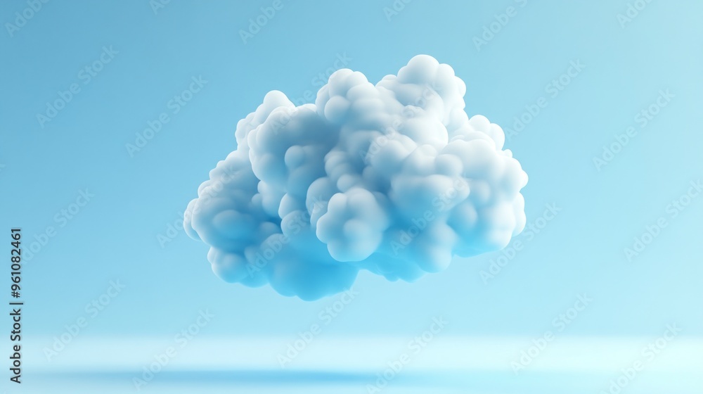 Fluffy Cloud on a Blue Background Fluffy Cloud on a Blue Background