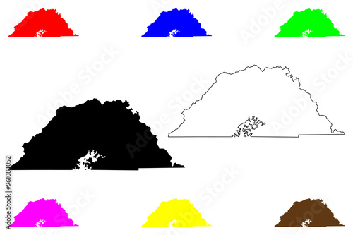 Clay County, North Carolina State (U.S. county, United States of America, USA, U.S., US) map vector illustration, scribble sketch Clay map photo