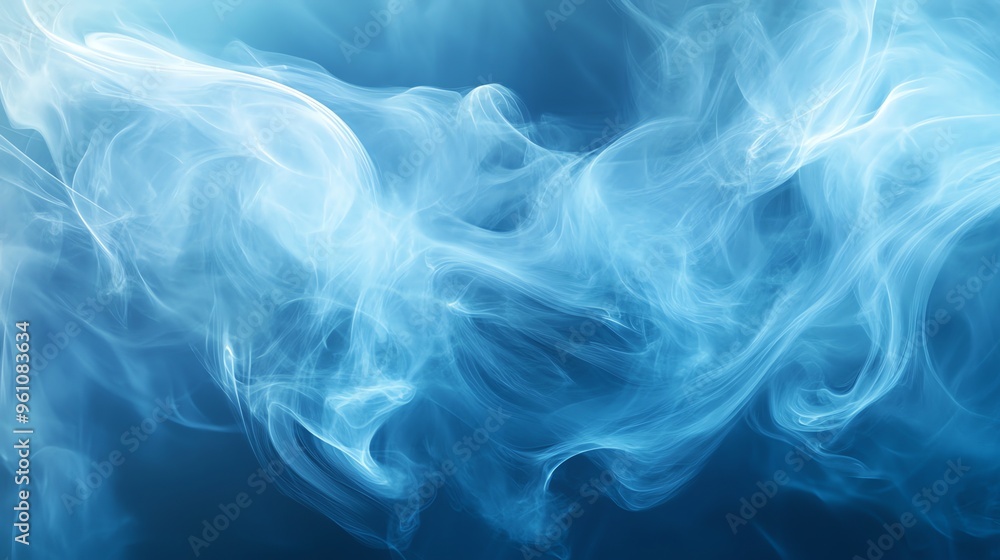 Abstract blue smoke background with swirling and flowing patterns. Abstract blue smoke background with swirling and flowing patterns.