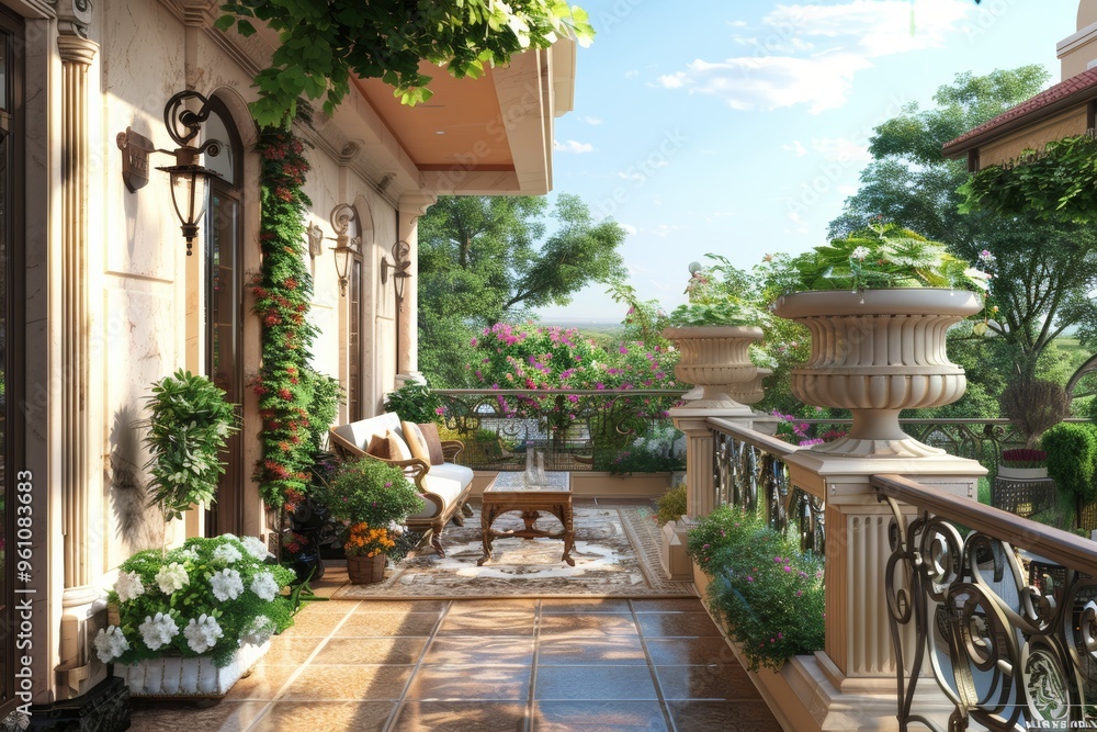 Fototapeta premium Classical Building Terrace