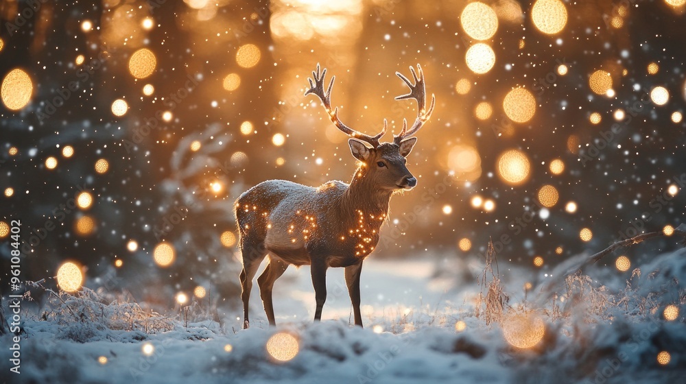 Majestic Deer in a Winter Wonderland Majestic Deer in a Winter Wonderland
