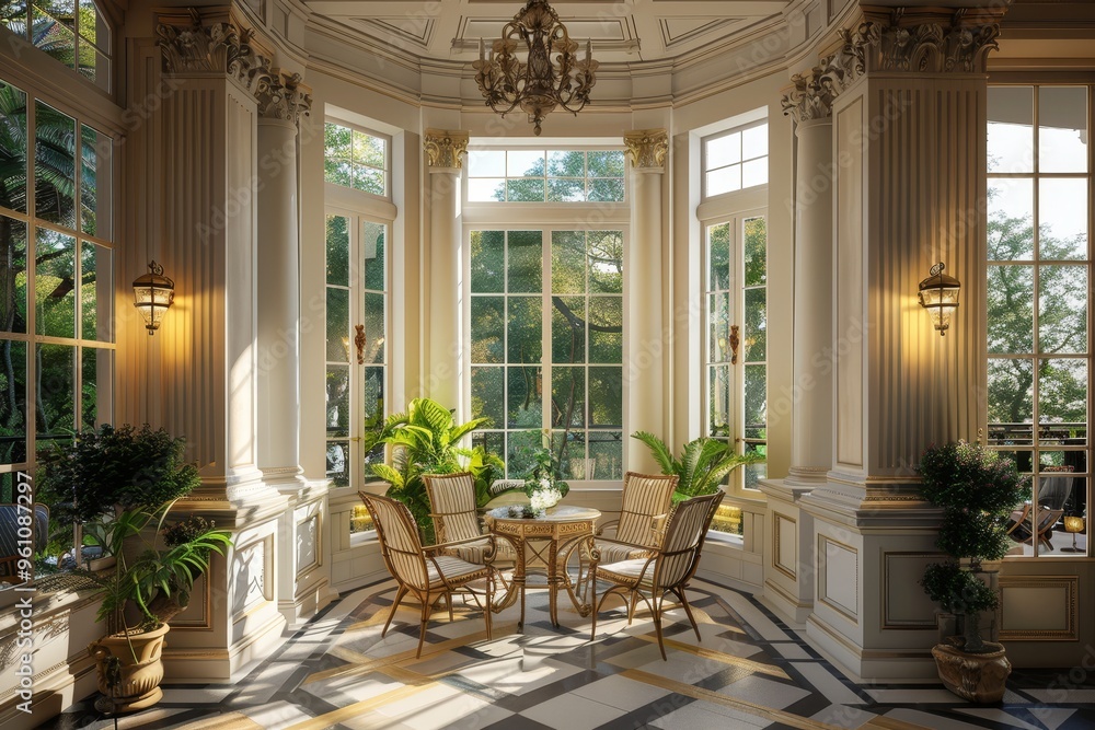 Fototapeta premium Classical Building Terrace