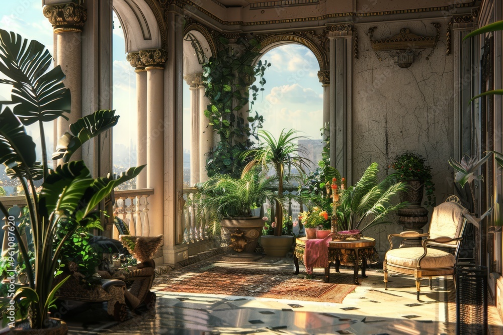Fototapeta premium Classical Building Terrace