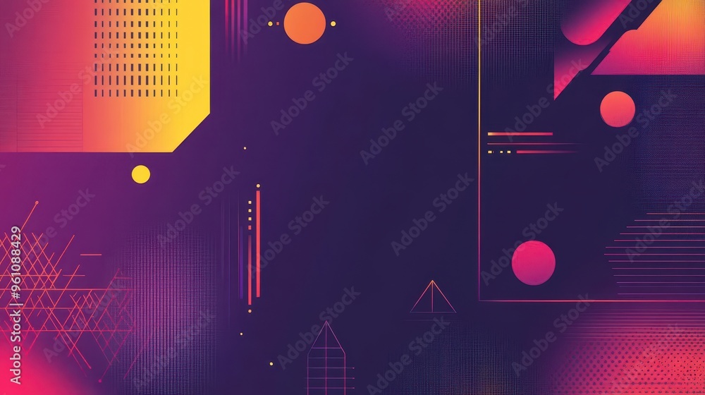 Colorful abstract background with geometric shapes and vibrant gradients, perfect for digital design and technology themes. Colorful abstract background with geometric shapes and vibrant gradients, perfect for digital design and technology themes.