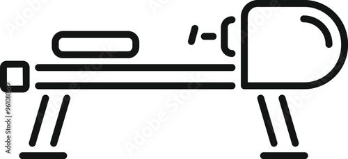 Simple line icon of a rowing machine, perfect for representing home workouts and cardio exercises