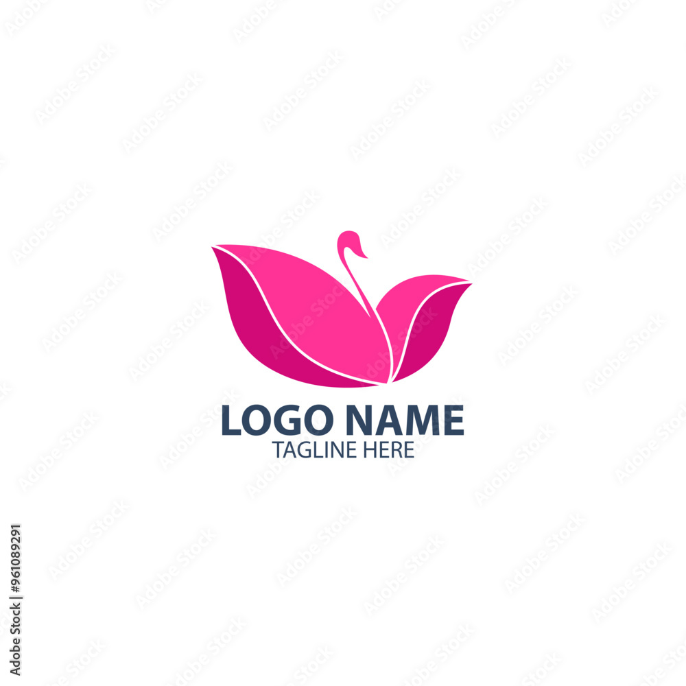 beauty swan logo design vector beauty swan logo design vector