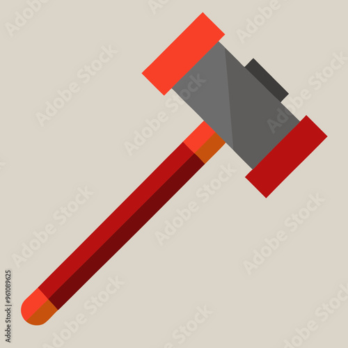 old steel sledgehammer vector illustration