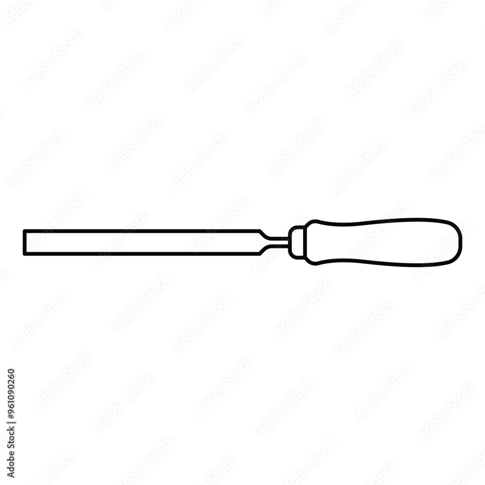 Vector Illustration Wood Carving Chisel isolated on white background. Carpentry hand tools with wooden handle. Vector Illustration Wood Carving Chisel isolated on white background. Carpentry hand tools with wooden handle.