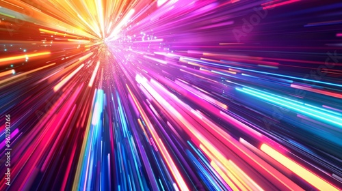 Abstract Neon Light Streaks