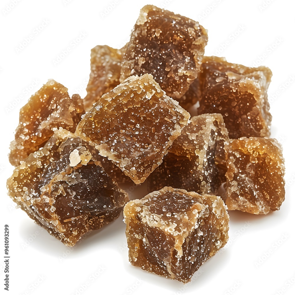 palm sugar in plain white background palm sugar in plain white background