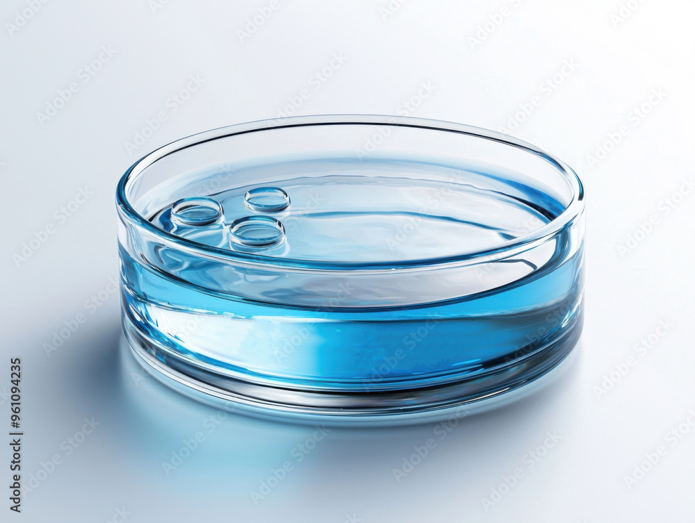 Blue Liquid in Petri Dish: A close-up shot of a glass petri dish filled with a clear blue liquid, highlighting the delicate bubbles on the surface. The image evokes a sense of scientific curiosity Blue Liquid in Petri Dish: A close-up shot of a glass petri dish filled with a clear blue liquid, highlighting the delicate bubbles on the surface. The image evokes a sense of scientific curiosity