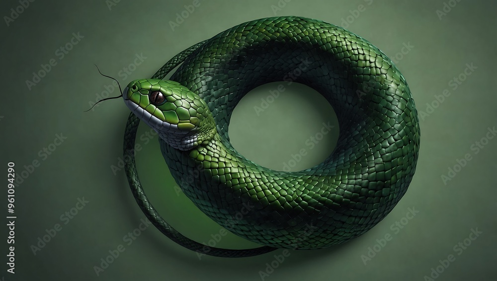 Fototapeta premium green eyes of the snake