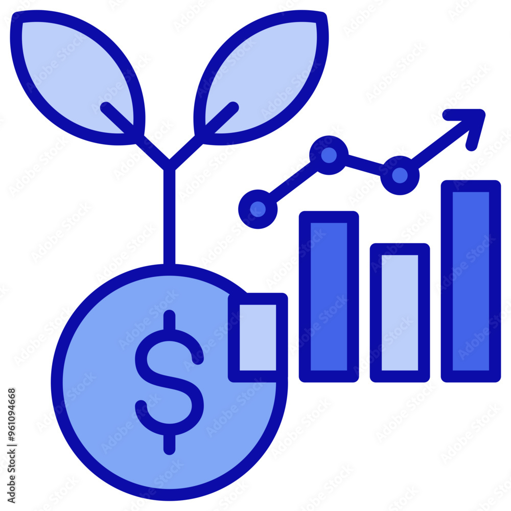 Growth Blue Icon